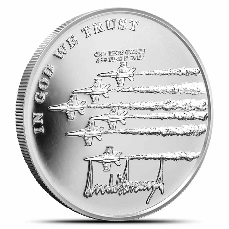 外国銀貨　シャム銀錠 1 oz President Trump Jets Silver Medallion l JM Bullion™