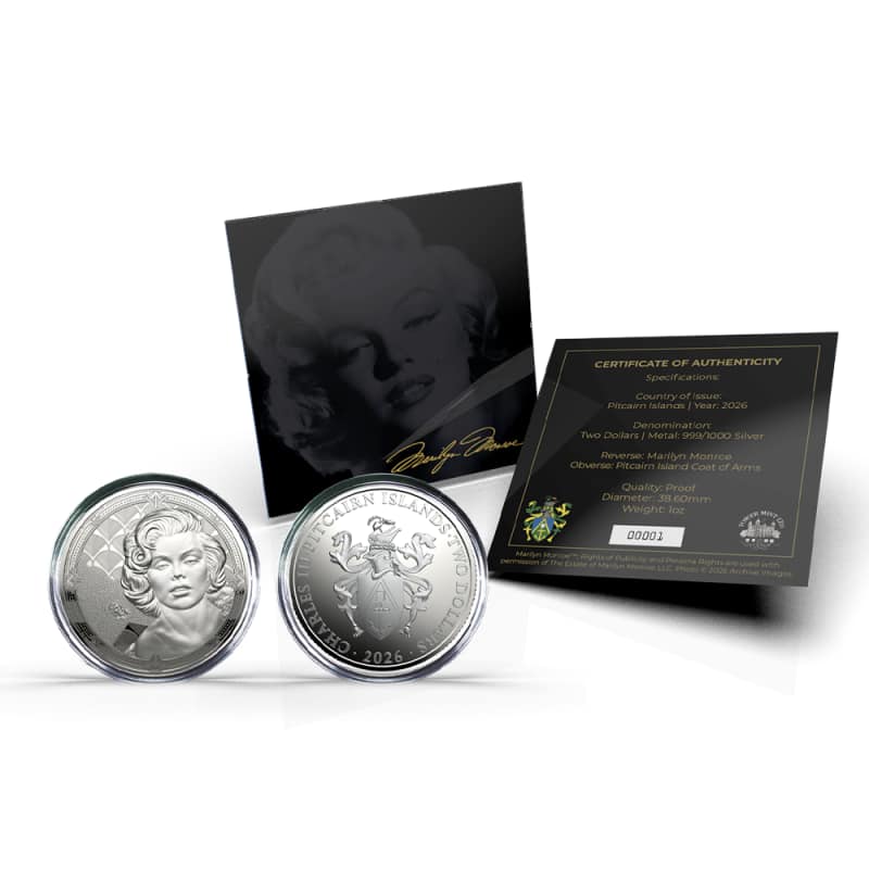 2026 1 oz Proof Pitcairn Islands Silver Marilyn Monroe Coin l JM