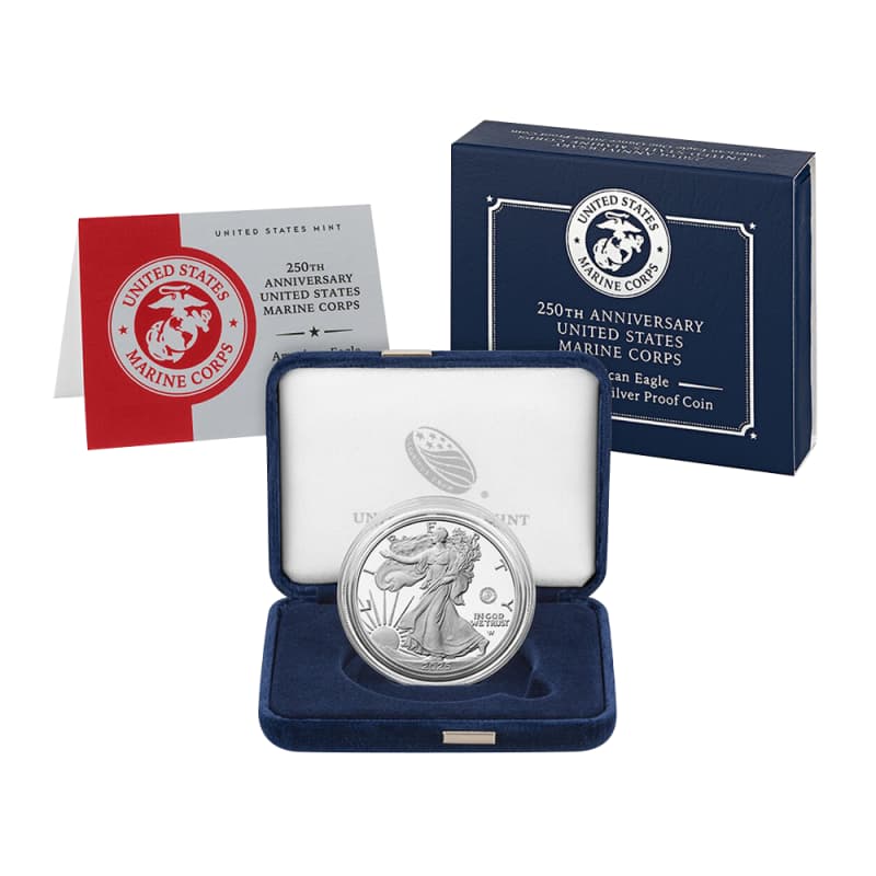 2025-P 1 oz Proof Marine Corps Privy American Silver Eagle Coin l
