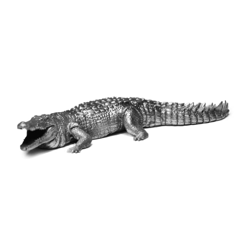 1 oz Antique Finish Crocodile Silver Statue l JM Bullion™