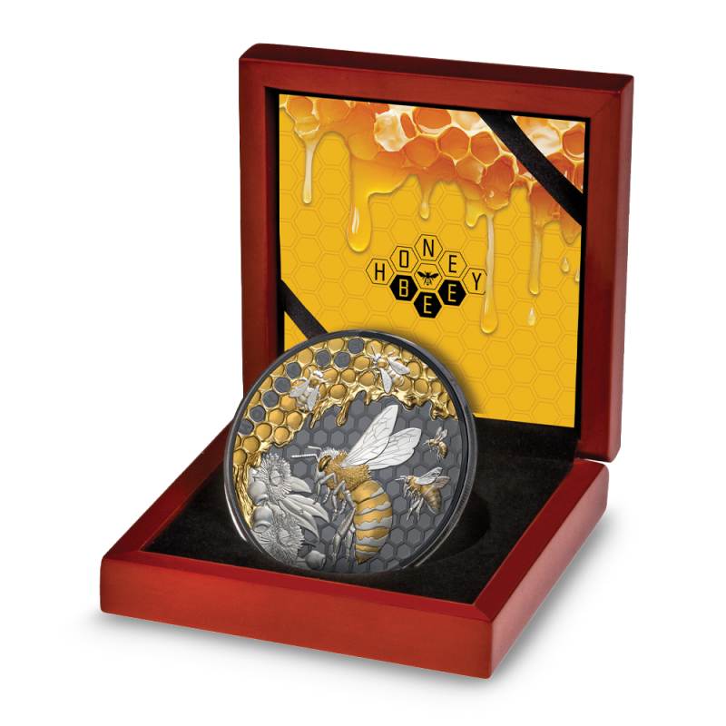 ニウエ・ハニービー(ミツバチ) シルバープルーフ 2022年 2026 5 oz Black Proof Niue Silver Honey Bee Coin l JM Bullion™