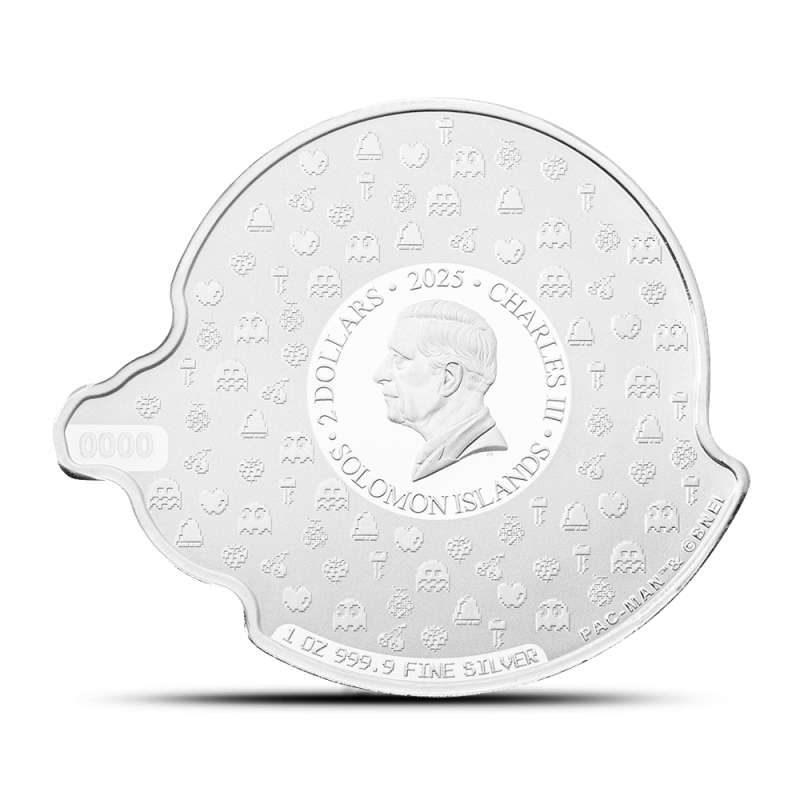 2025 1 oz Colorized Solomon Islands Silver Pac-Man 45th