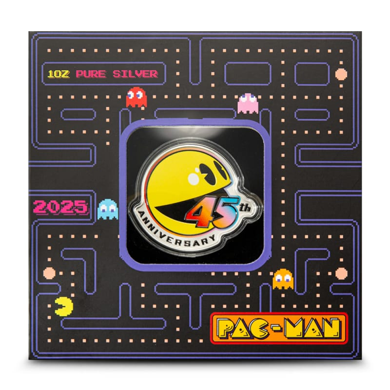 パックマン コレクションアイテム シルバー.999 2025 1 oz Colorized Solomon Islands Silver Pac-Man 45th