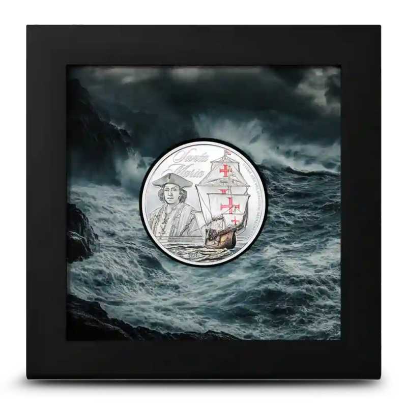 BRUNEL 銀メッキシルバーレリーフPaesaggio marino 海景 2026 1 oz Proof Colorized Cook Islands Silver Legends of the Seas