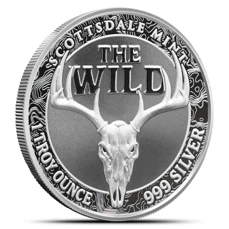 1 oz Scottsdale Colorized Silver The Wild Pronghorn Antelope Round