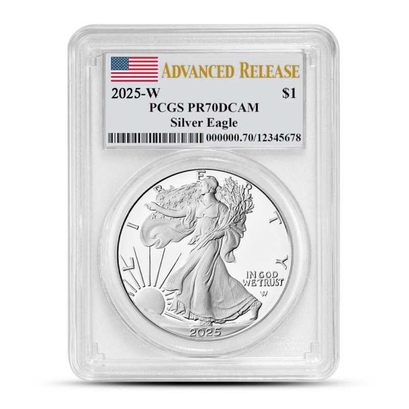 2025-W 1 oz Proof American Silver Eagle Coin PCGS PR70 DCAM AR l