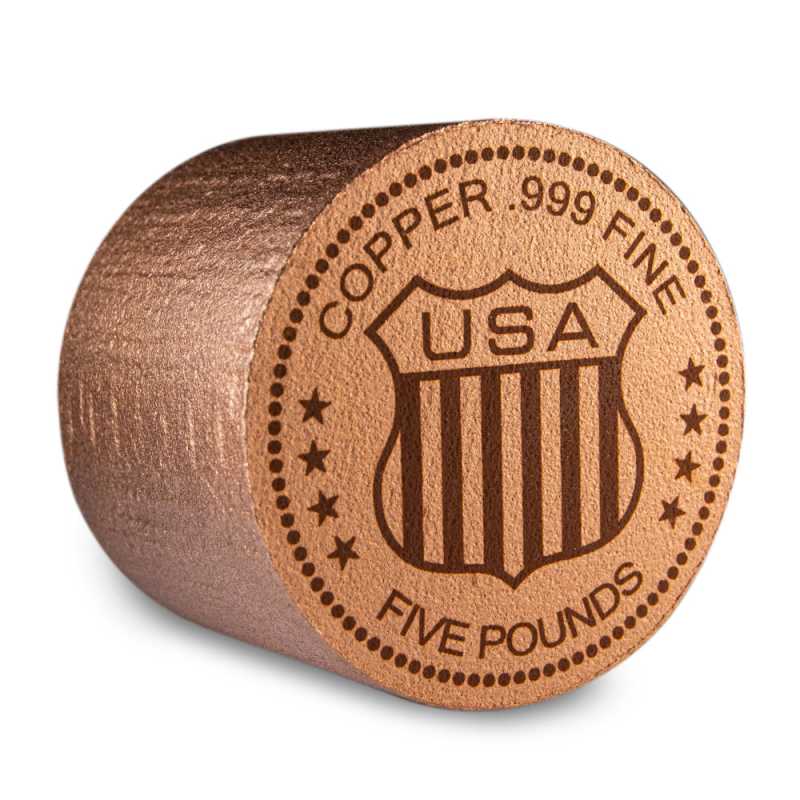 5 Pound Cylinder Walking Liberty Copper Bar (New) l JM Bullion™