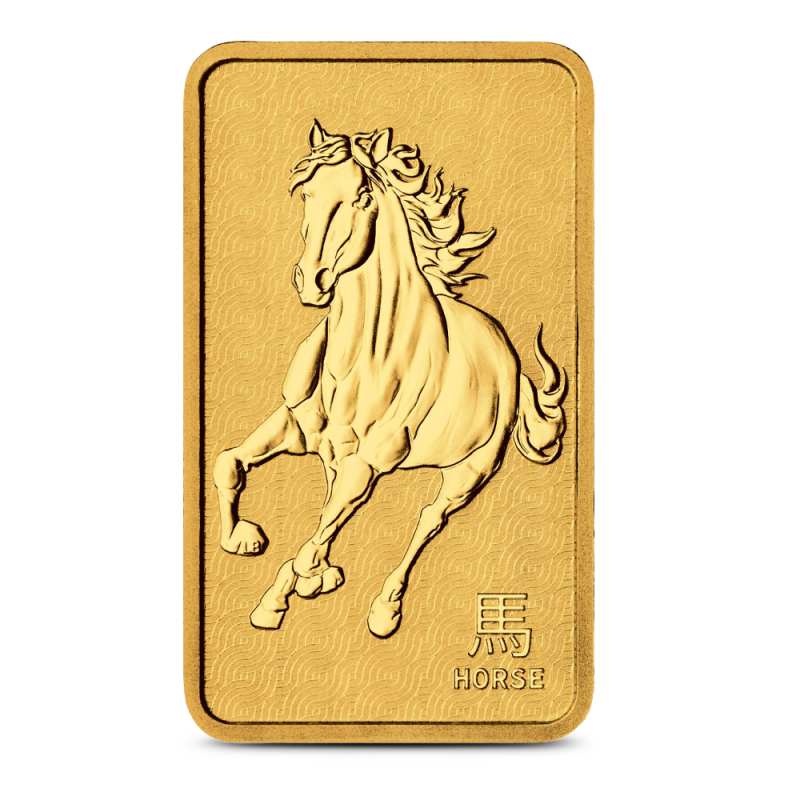 1 oz Perth Mint Lunar Year of the Horse Gold Bar (New) l JM Bullion™