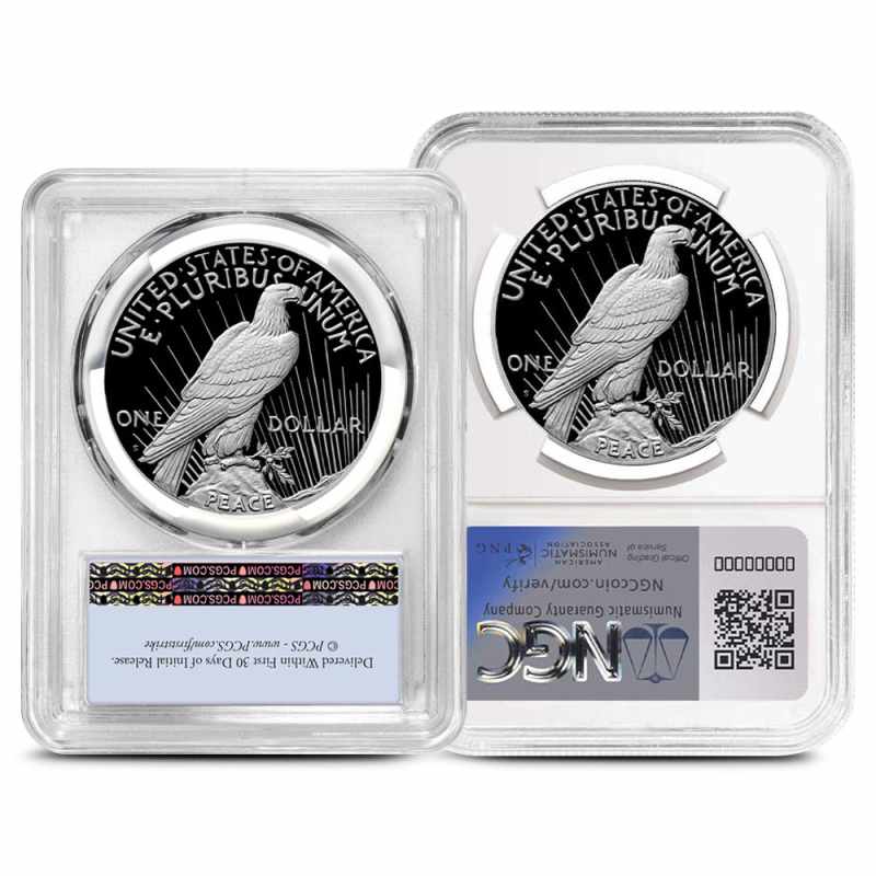 Proof Peace Silver Dollar Coin PF/PR70 (2023+, Varied Label, PCGS