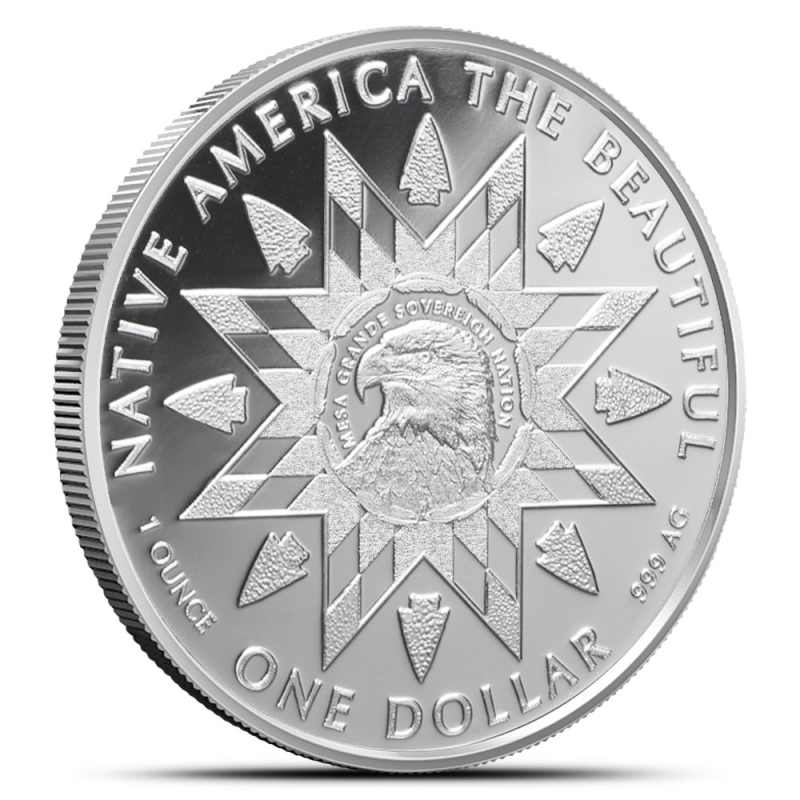 2024 1 oz Colorized Native America the Beautiful Delaware Silver