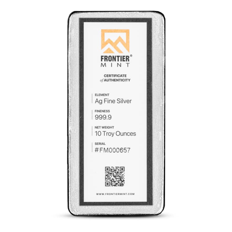 10 oz Frontier Mint Silver Bar (New w/ CoA) l JM Bullion™