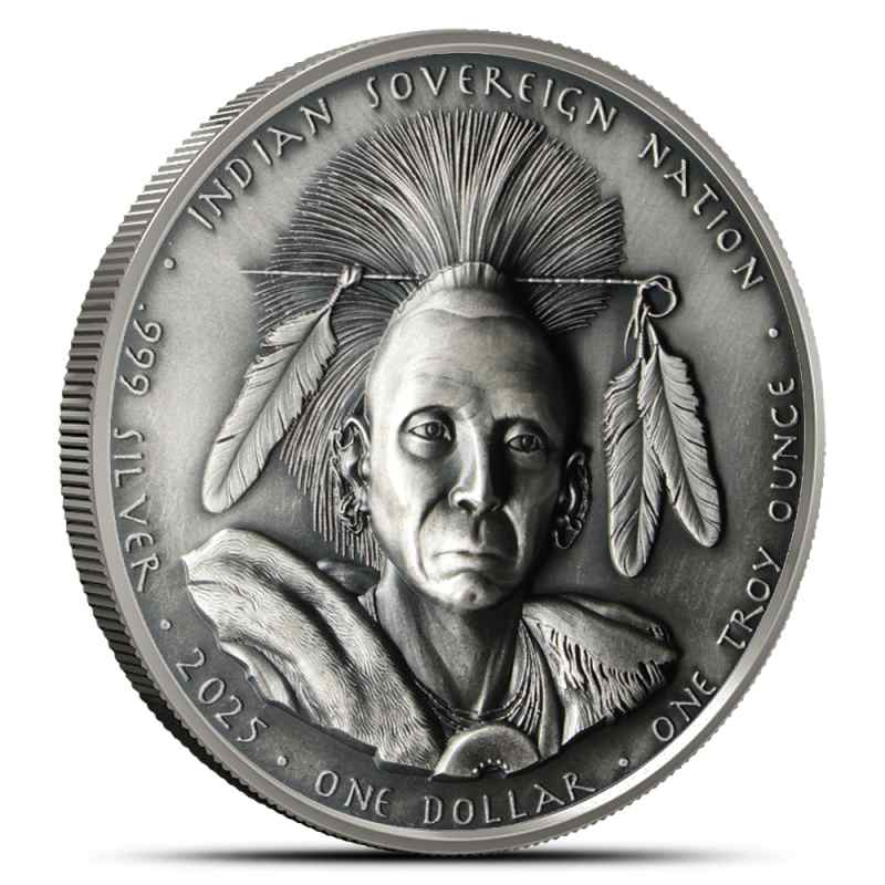 2025 1 oz Antique Sioux Nation Silver Black Hawk Coin l JM Bullion™