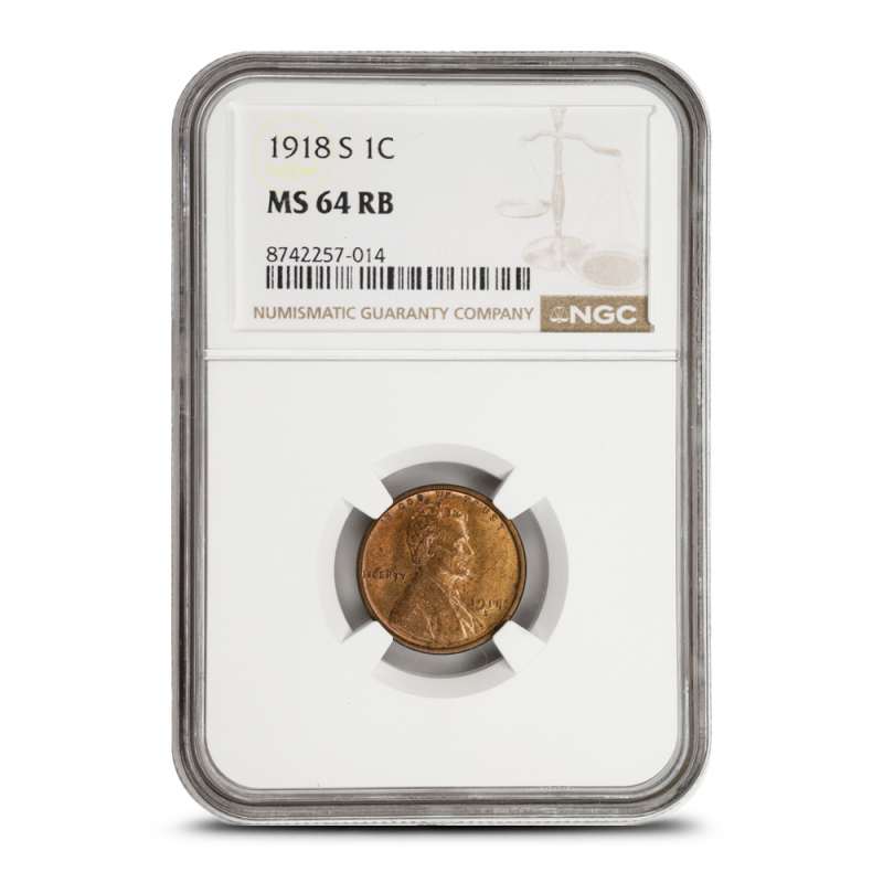 1918-S Lincoln Penny NGC MS64 RB l JM Bullion™