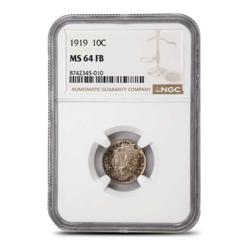 1919 Mercury Dime NGC MS64 FB l JM Bullion™