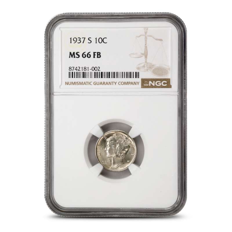 1937-S Mercury Dime NGC MS66 FB l JM Bullion™