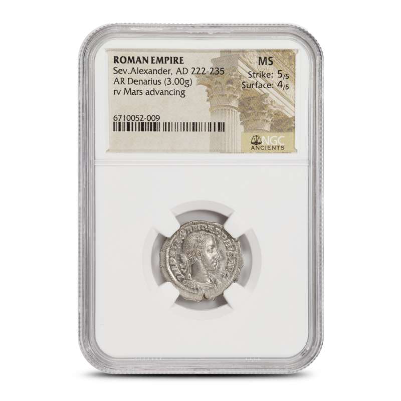 Roman Empire Sev.Alexander, AD 222-235 AR Denarius NGC MS l JM