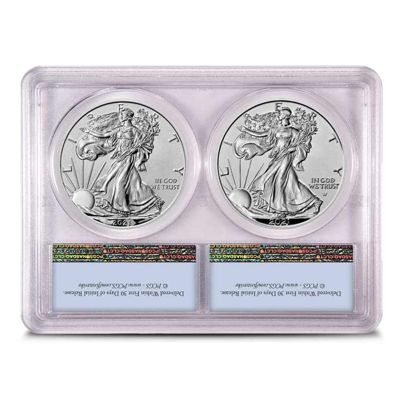 2021 Reverse Proof American Silver Eagle 2-Coin Designer Set PCGS