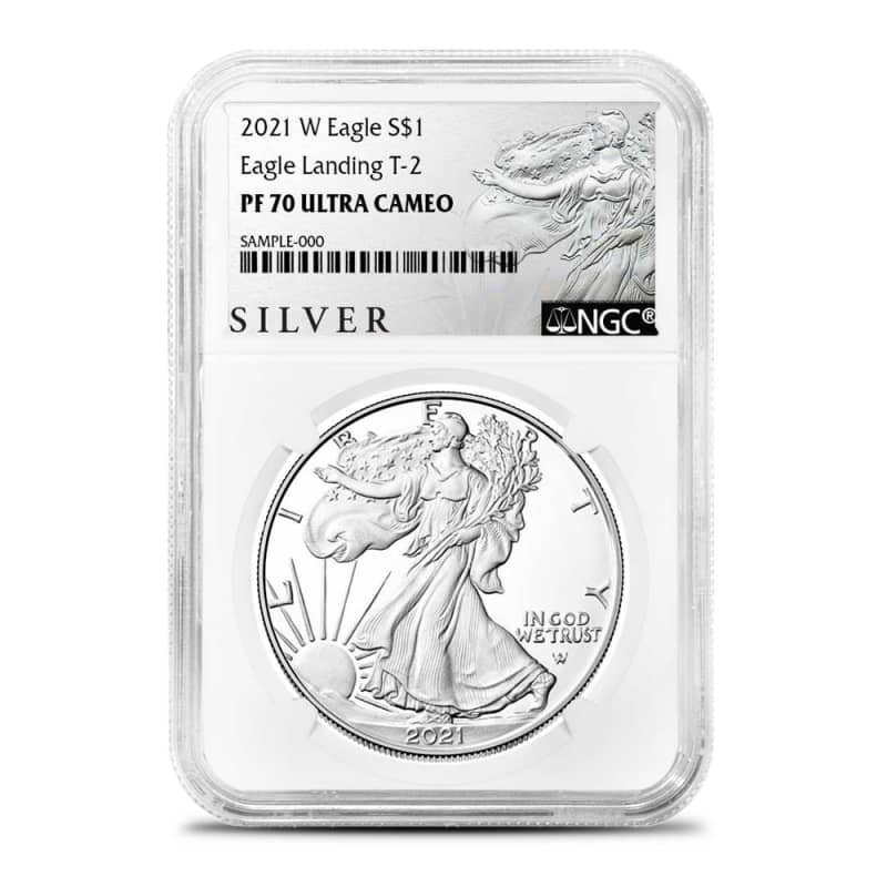 2021-W 1 oz Proof American Silver Eagle Coin NGC PF70 UCAM l JM