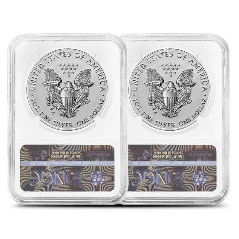 ★リバース×星条旗★2021 ASE2枚組 NGC PF70 FDI 銀貨 RP 2021 Reverse Proof American Silver Eagle 2-Coin Designer Set NGC