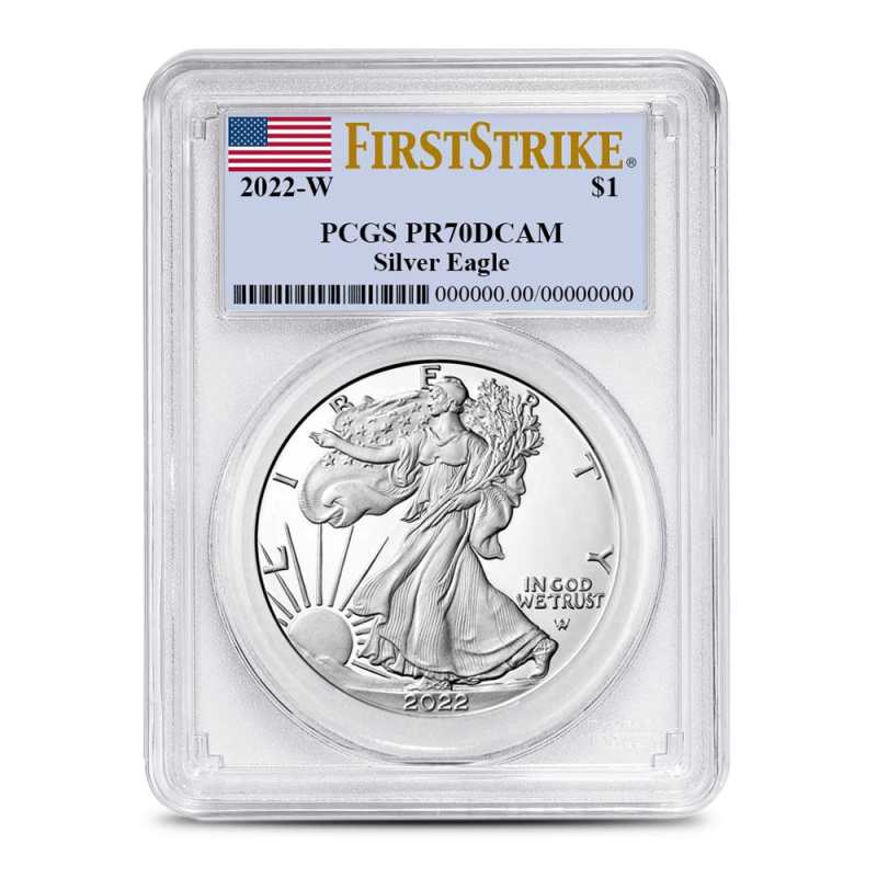 【最高鑑定】2022-W アメリカ イーグル銀貨 PCGS PR70 DCAM 2022-W Proof American Silver Eagle Coin PCGS PR70 DCAM FS l JM