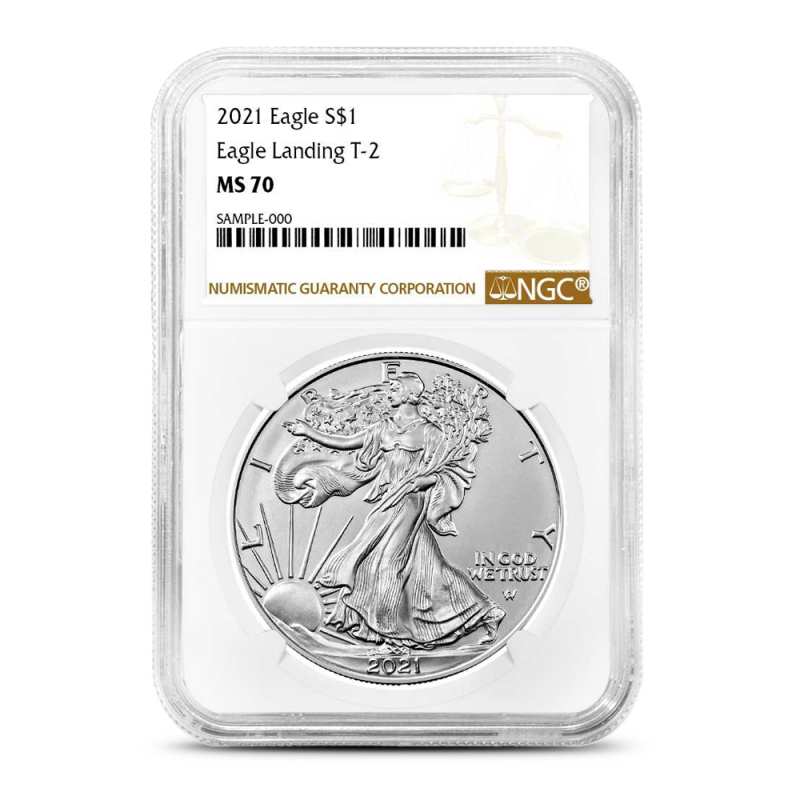 2021 1 oz American Silver Eagle Coin NGC MS70 (Type 2) l JM Bullion™