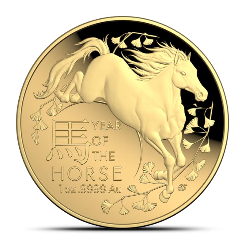 2026.1.10 福寿財喜霊石玉璧　新潟赤玉 2026 1 oz Proof Royal Australian Mint Gold Year of the Horse Domed