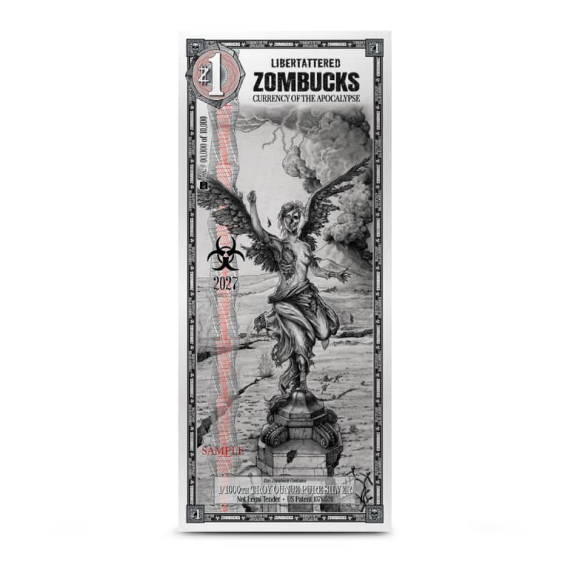 1 Zombucks World Libertattered Silver Note l JM Bullion™