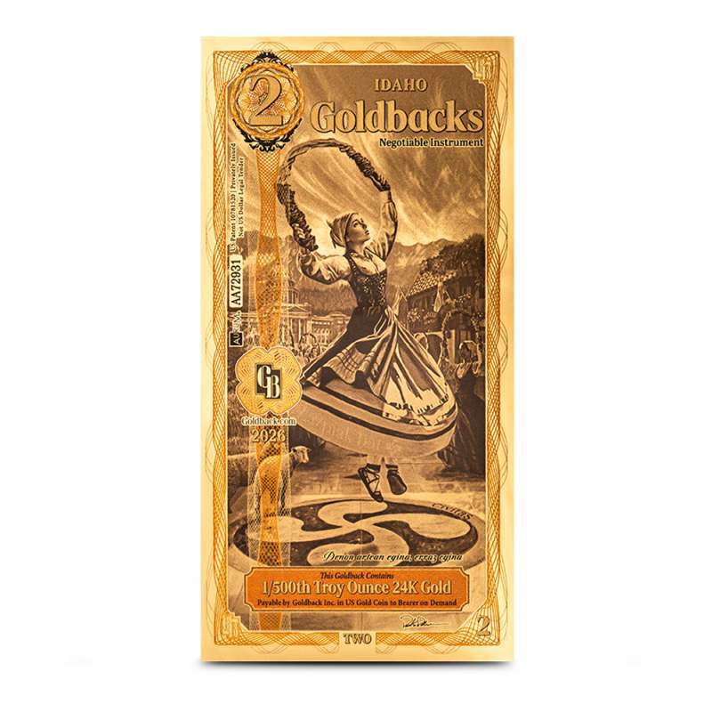 2 Idaho Goldback Gold Note (New) l JM Bullion™