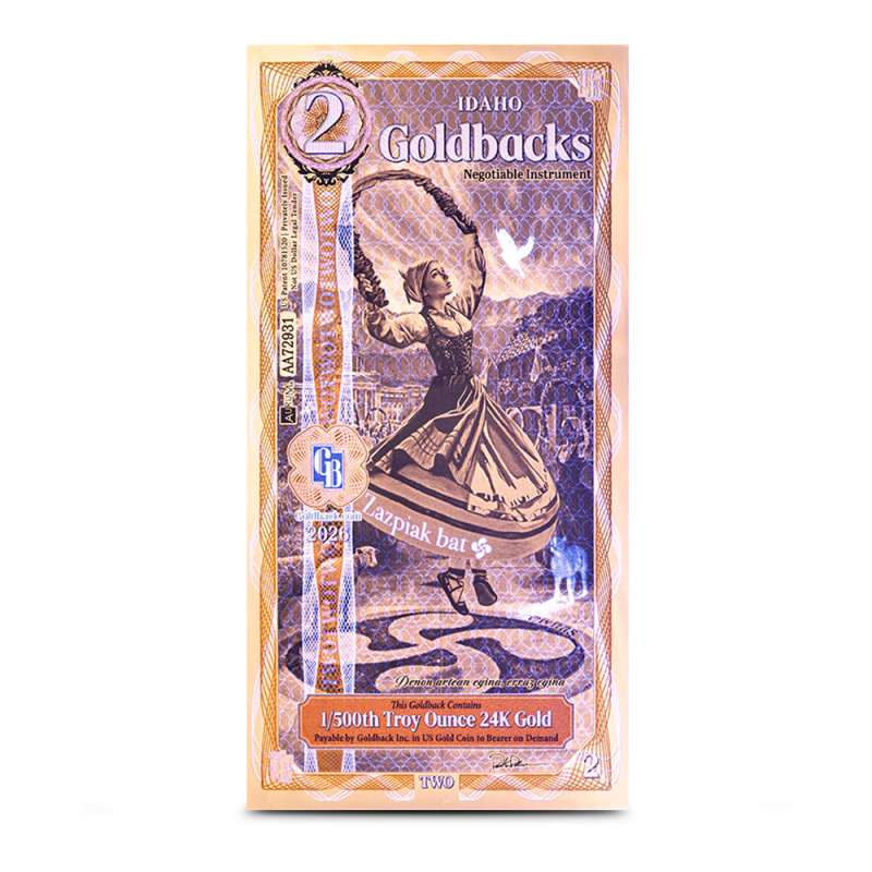 2 Idaho Goldback Gold Note (New) l JM Bullion™