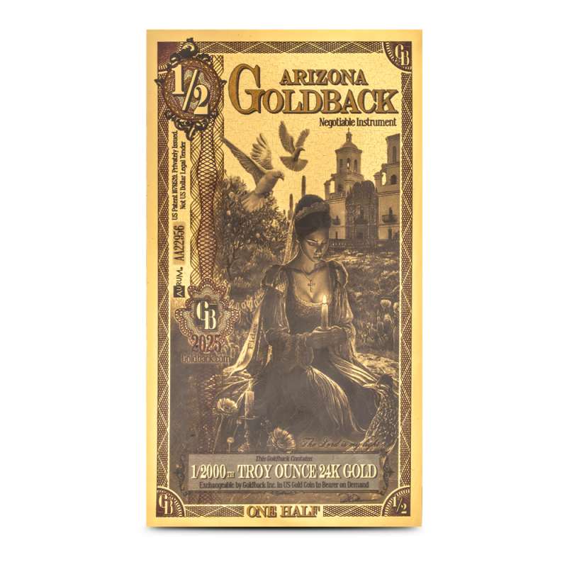 1/2 Arizona Goldback Gold Note (100 Pack, New) l JM Bullion™