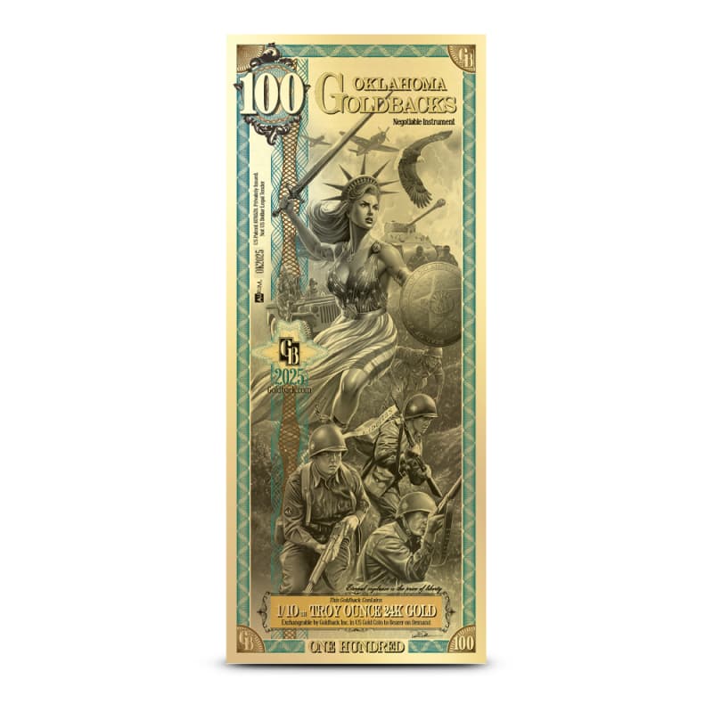 100 Oklahoma Goldback Gold Note (New) l JM Bullion™