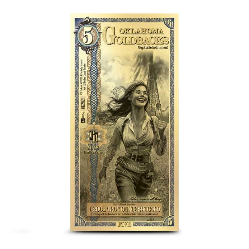5 Oklahoma Goldback Gold Note (New) l JM Bullion™