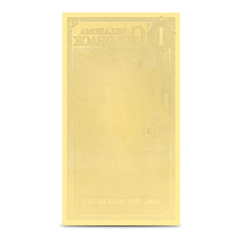 CHAMEX GOLD CARD OBOBANK 1990年発行 1 Oklahoma Goldback Gold Note (New) l JM Bullion™