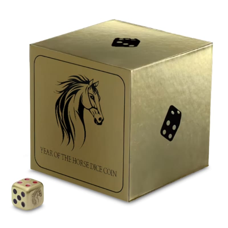 2026 1 oz Fiji Silver Year of the Horse Dice Coin (Gilded) l JM