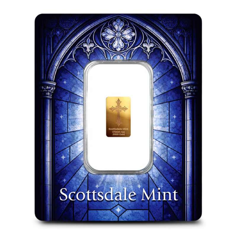 1/100 oz Scottsdale Mint Cross Gold Bar (New) l JM Bullion™