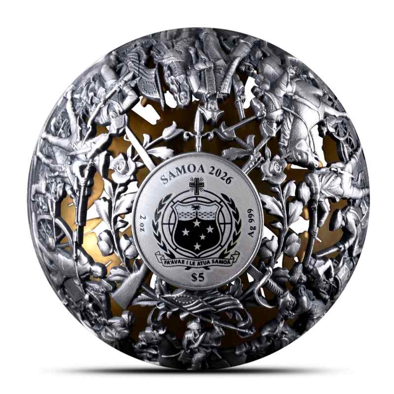 2026 2 oz Samoa Silver Filigree Spherical Revolution and Freedom