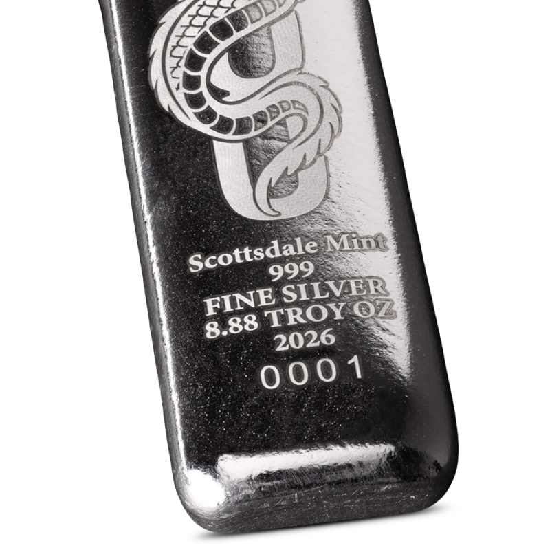 8.88 oz Scottsdale Mint Lucky Dragon Silver Bar (New) l JM Bullion™