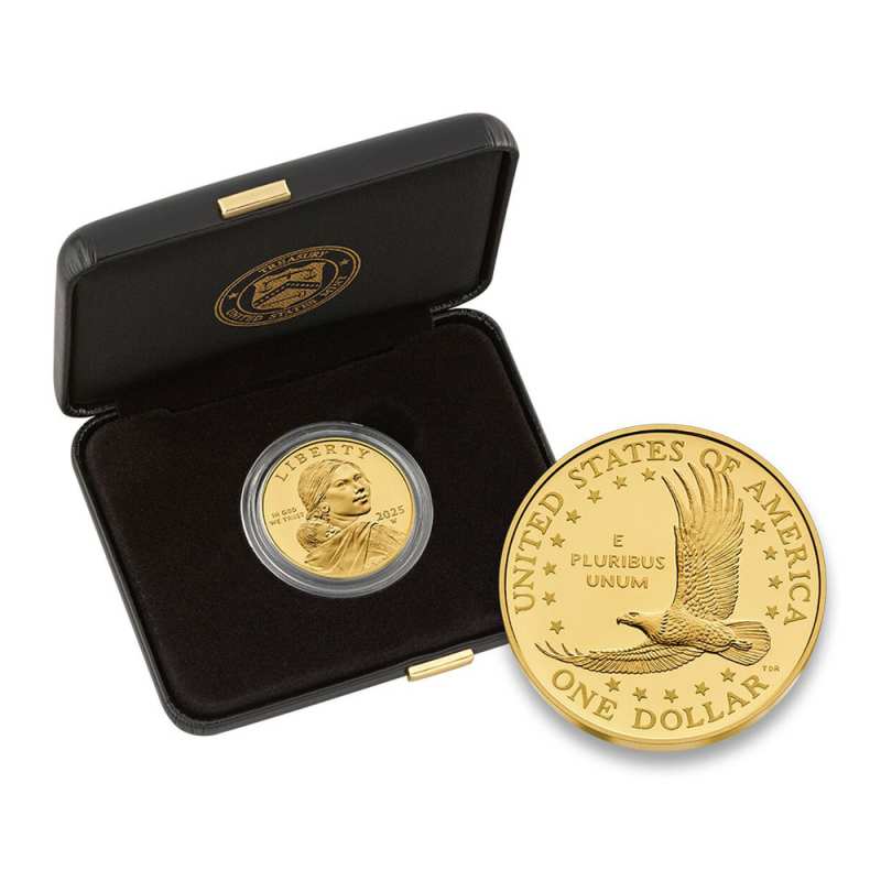 2025-W Proof American Gold 25th Anniversary Sacagawea Dollar Coin