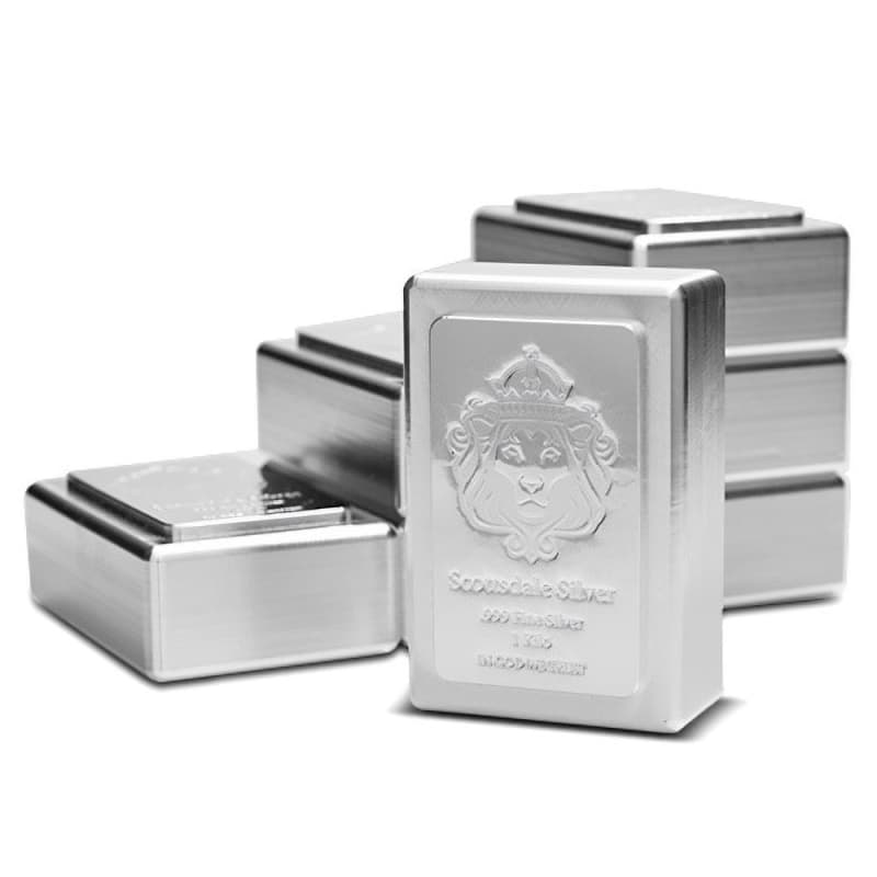 銀杯、 シルバー、銀 1 Kilo Scottsdale Stacker Silver Bar (New) l JM Bullion™