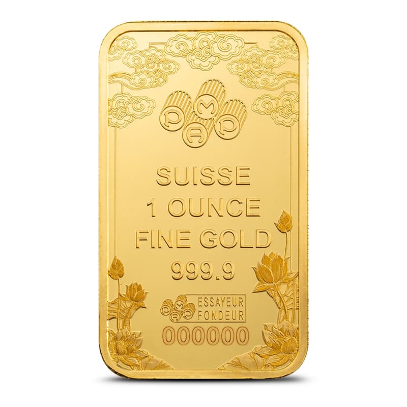 1 oz PAMP Suisse Gold Good Luck Yellow Dragon Bar l JM Bullion™