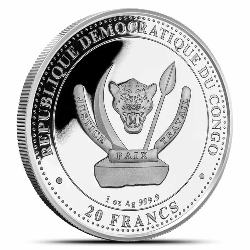 2025 1 oz Congo Silver Prehistoric Life Velociraptor Coin l JM