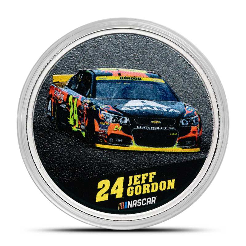 1 oz Colorized NASCAR Jeff Gordon Silver Round (Proof-Like) l JM