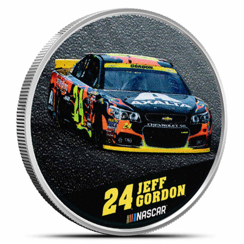 1 oz Colorized NASCAR Jeff Gordon Silver Round (Proof-Like) l JM