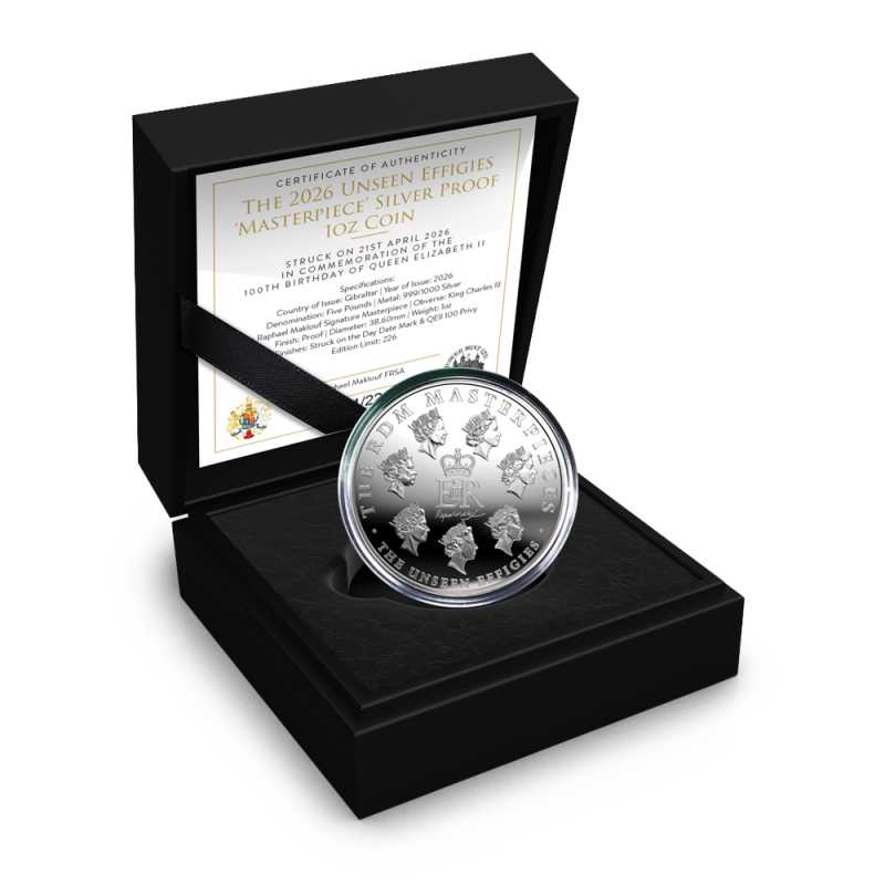 銀杯 100g 2026 1 oz Proof Gibraltar Silver The Queen Elizabeth II 100