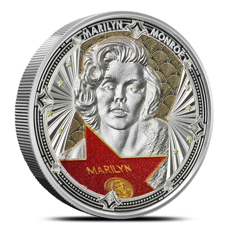 2026 2 oz Proof Colorized Pitcairn Islands Marilyn Monroe Silver
