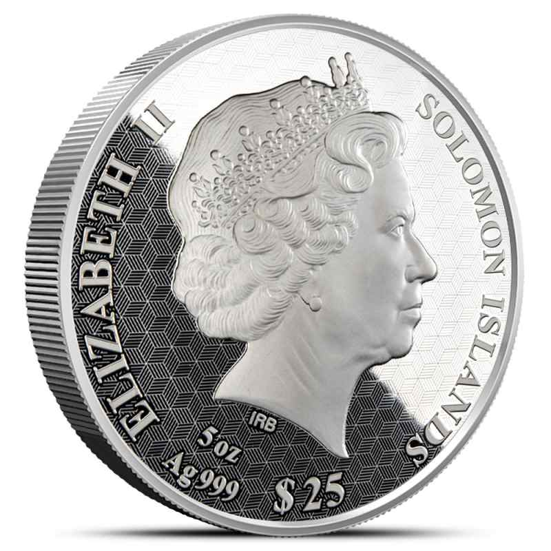 2024 5 oz Proof Solomon Islands Silver Mother of Pearl Dragon Coin