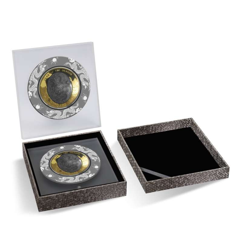 2024 5 oz Proof Solomon Islands Silver Mother of Pearl Dragon Coin