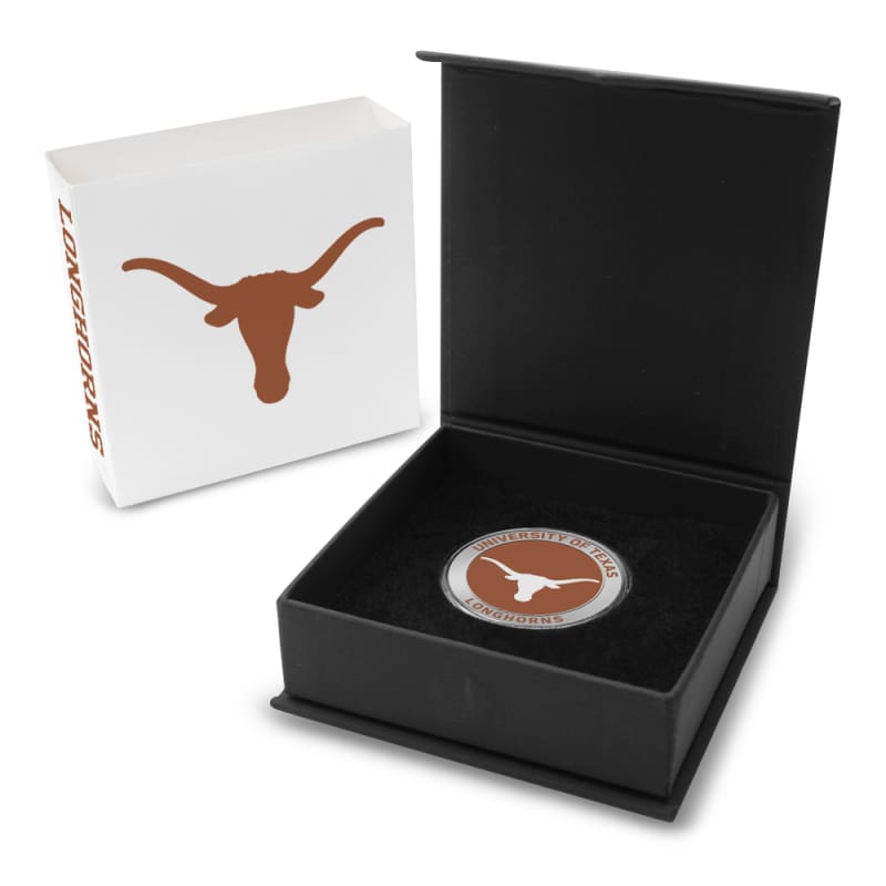 1 oz Colorized Engravable University of Texas Longhorns Silver