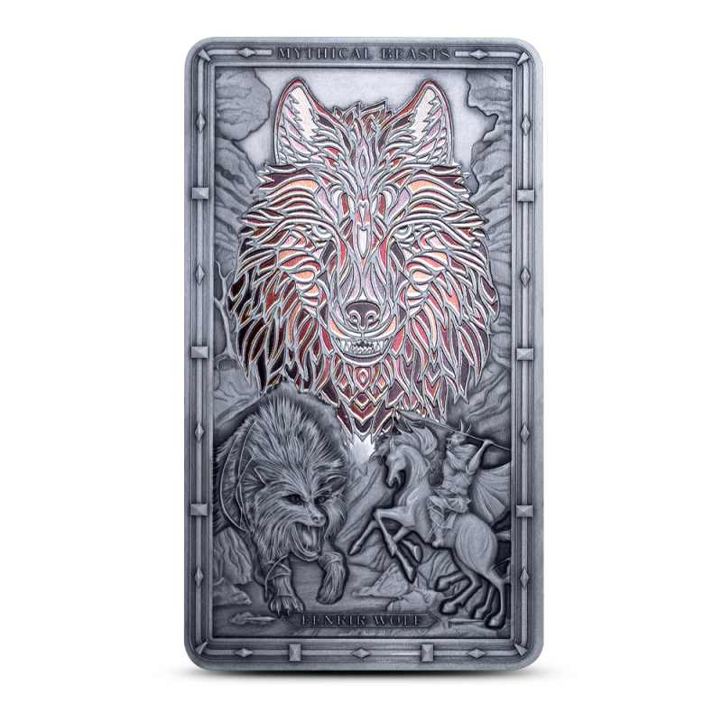 2026 2 oz Antique Samoa Mythical Beast Fenrir Wolf Silver Coin l