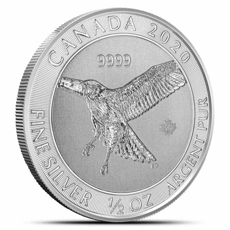 2020年カナダ レッドテールホーク 1/2オンス 純度.9999 カラー銀貨 2020 1/2 oz Canadian Silver Red-Tailed Hawk Coin l JM Bullion™